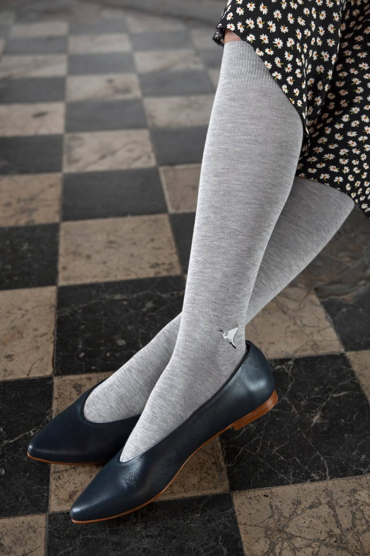 Calcetines 100% algodón orgánico Libertad Color Gris melange Talla 36/37