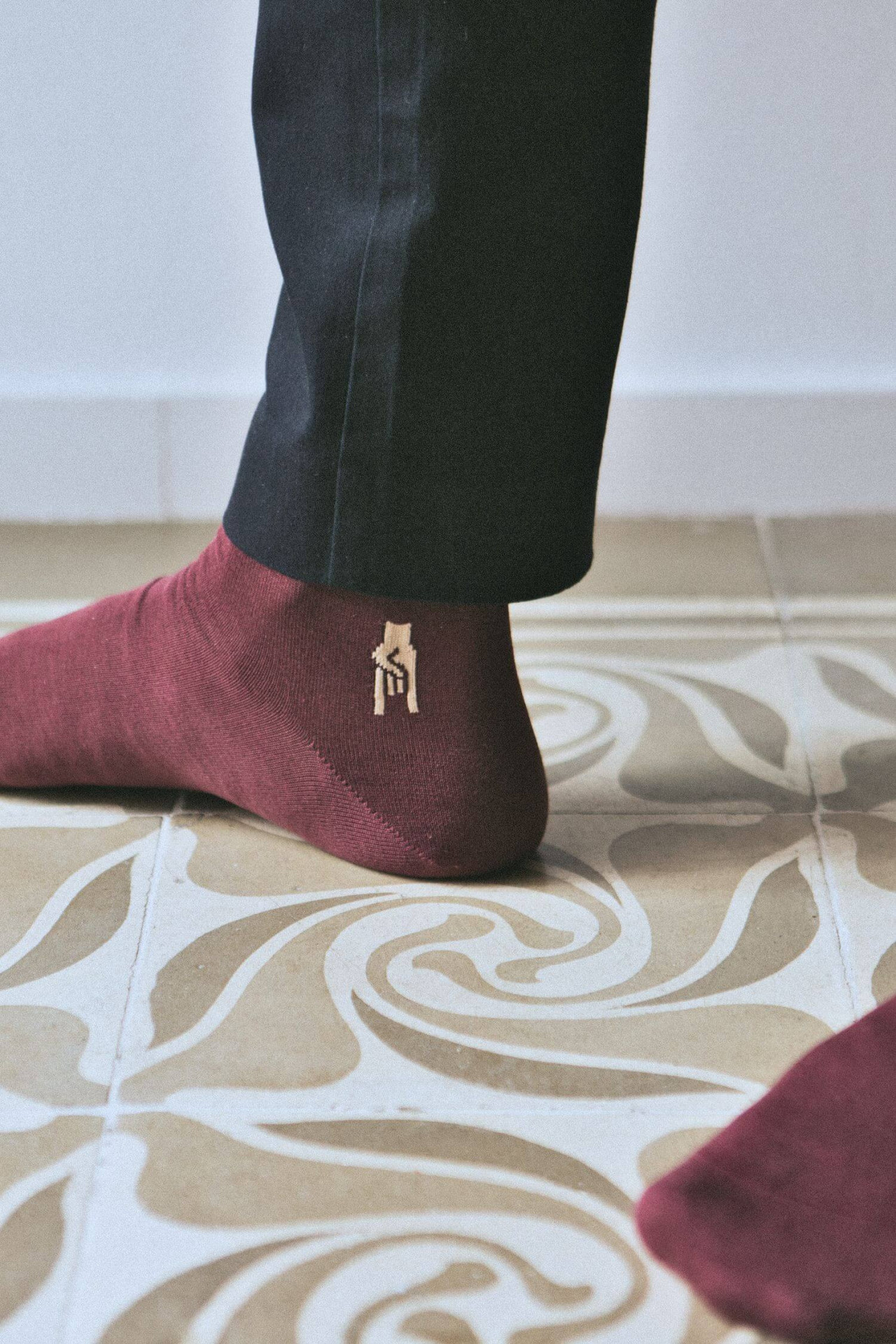 calcetines 100% algodón color burdeos